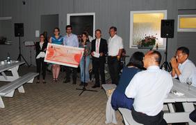 Zum ersten Mal gab es gleich vier Dritte Plätze, v. l.: Marta Pasqualini (University of Camerino), Dorothea Alwast (Uni Ulm), Reza Younesi (Uppsala University), Maral Bozorgchenani (Uni Ulm),  Mario Wachtler (ZSW), Werner Tillmetz (ZSW)