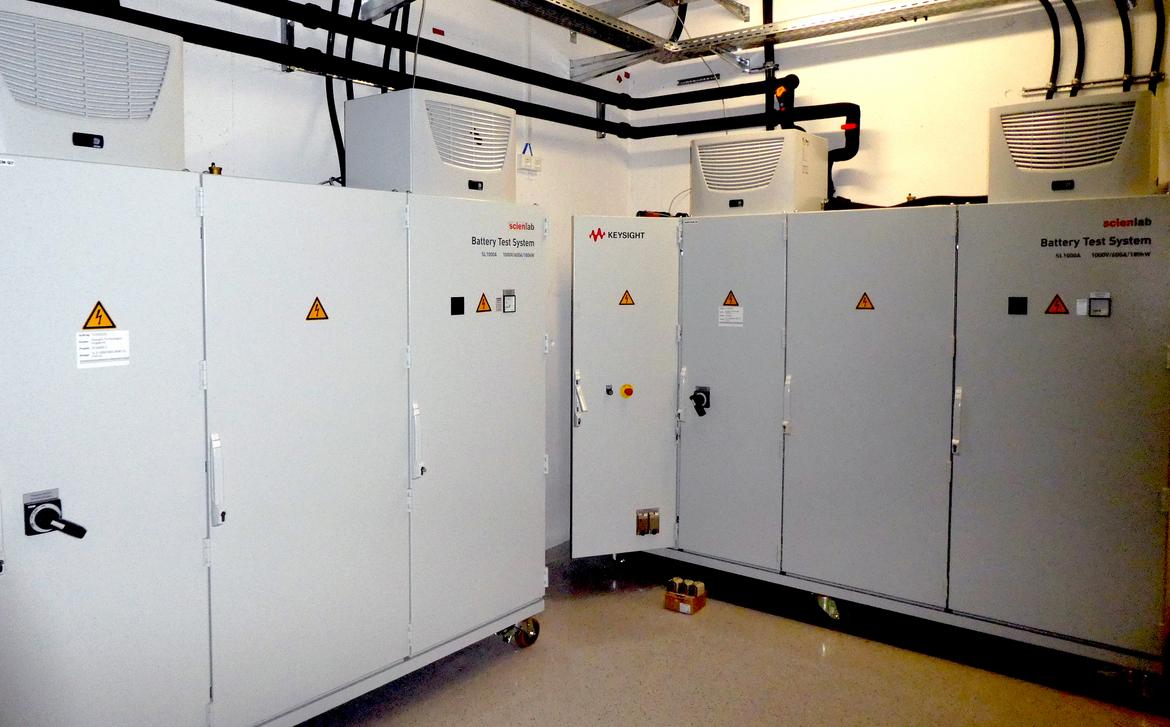 Neuer Prüfstand für Fahrzeugbatterien (360 kW).