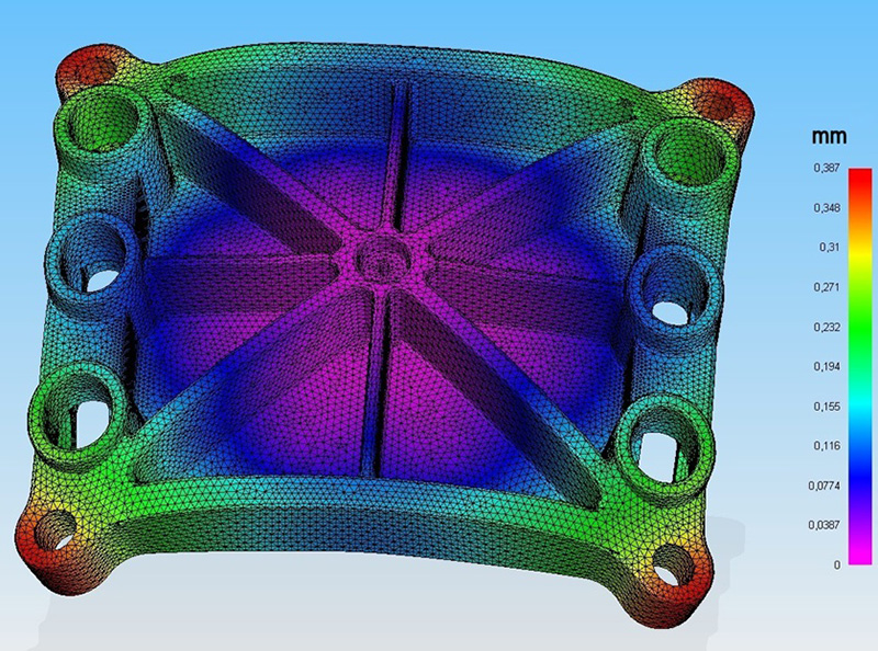 FEM-optimised end plate design (ZSW BZ-100 stack)