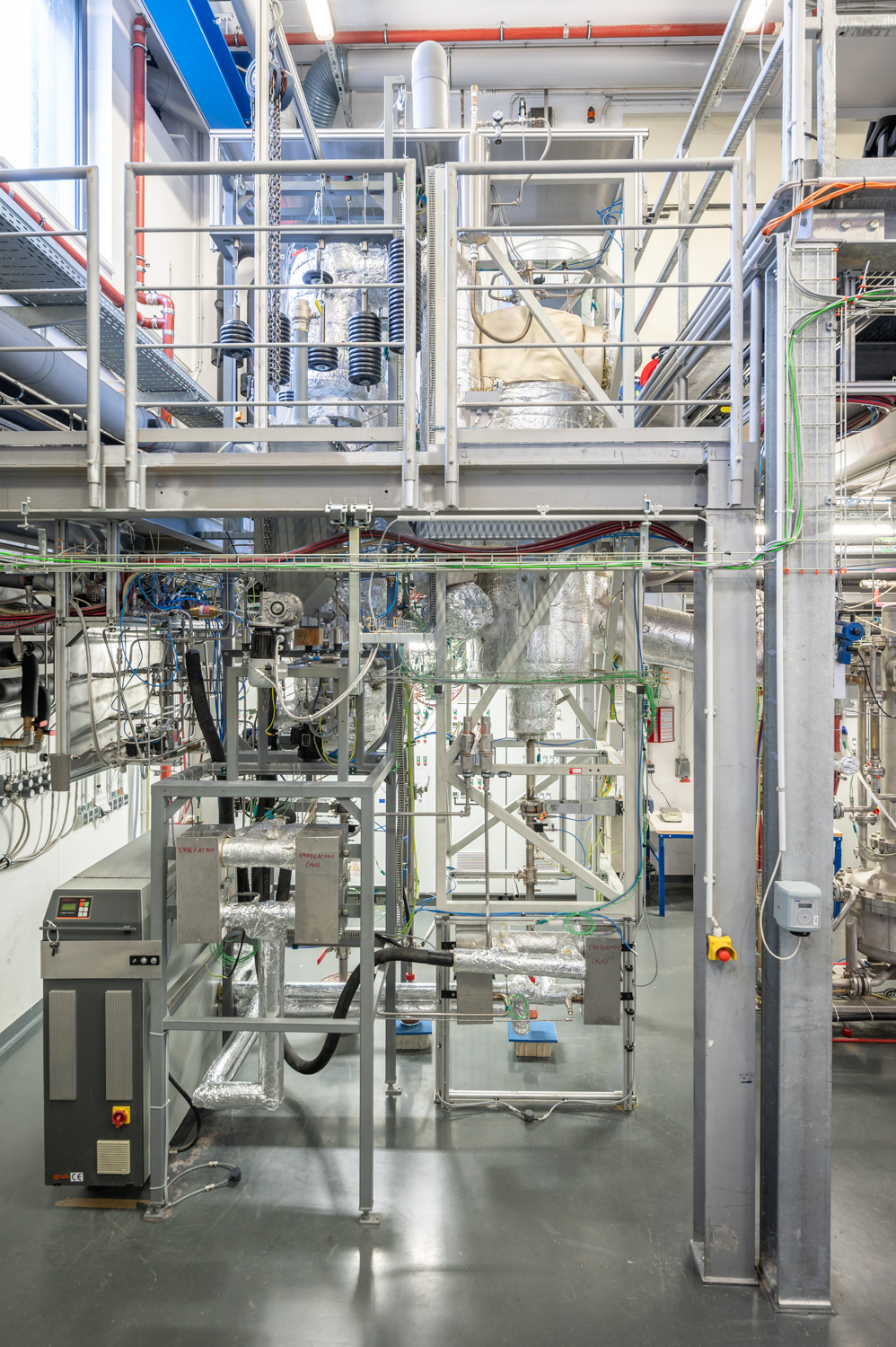 Wirbelschicht-Technikumsanlage im ZSW-Labor
